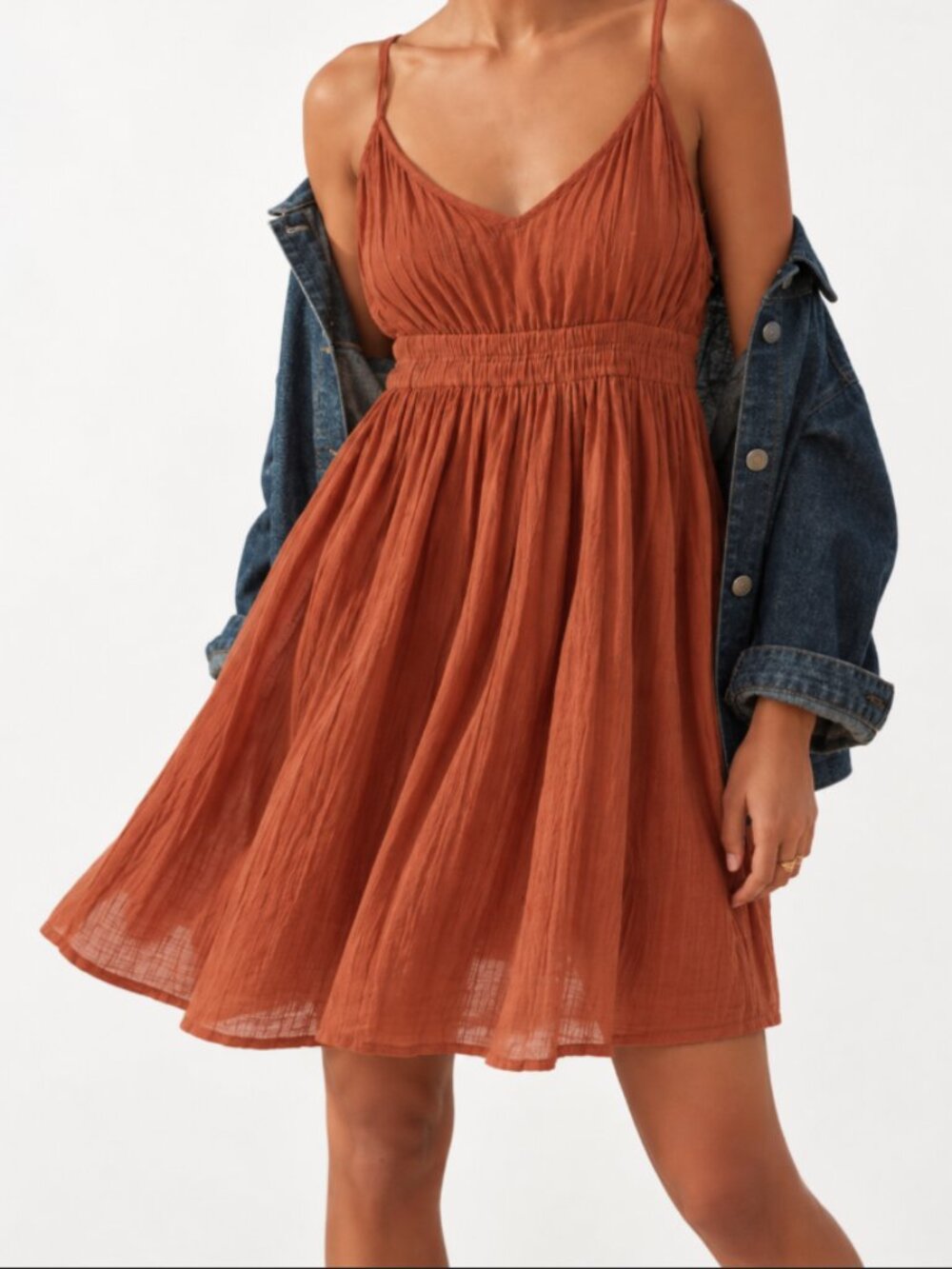 O'Neill Kenzie Gauzy Boho Sundress Rustic Brown Size XS
